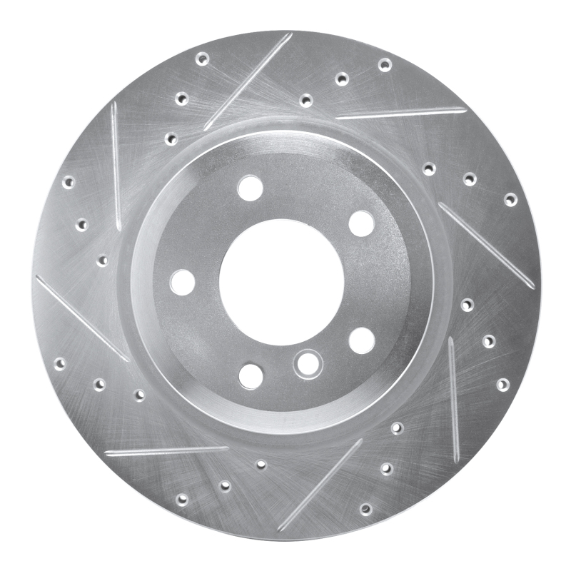 BMW Z4 Brake Rotor (1) - Rear Left - R1 Concepts - Drilled & Slotted - Silver - `11-`16